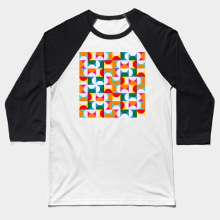 colorful mid century modern geometrical design Baseball T-Shirt